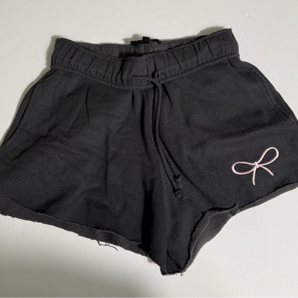 Nordstrom Black Shorts with Pink Bow Accent